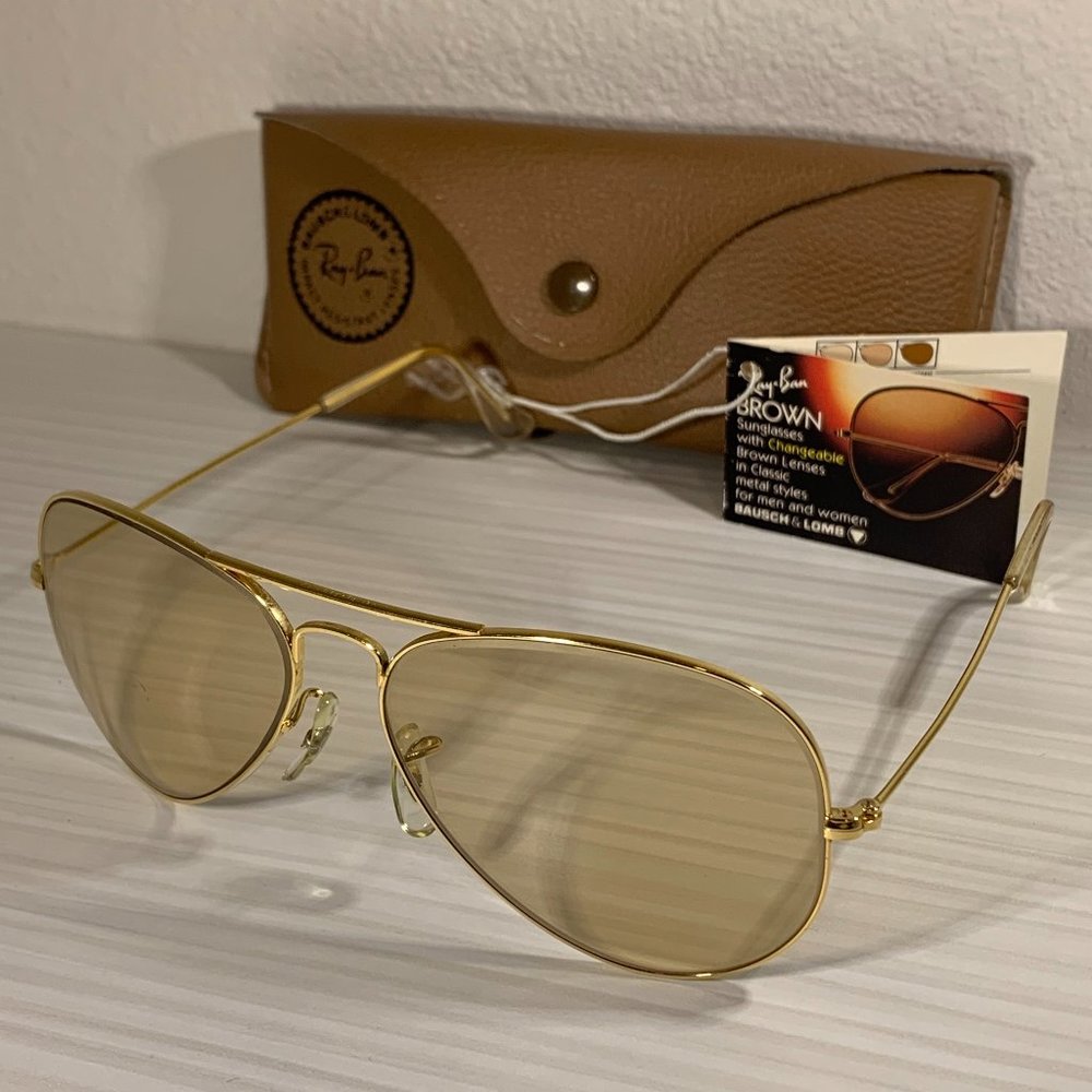 Vtg Ray Ban Aviators w/ B&L Changeable Lenses